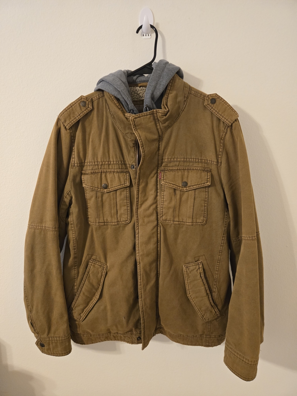 Levi's Men's Two Pocket Hooded Trucker Brown Jacket